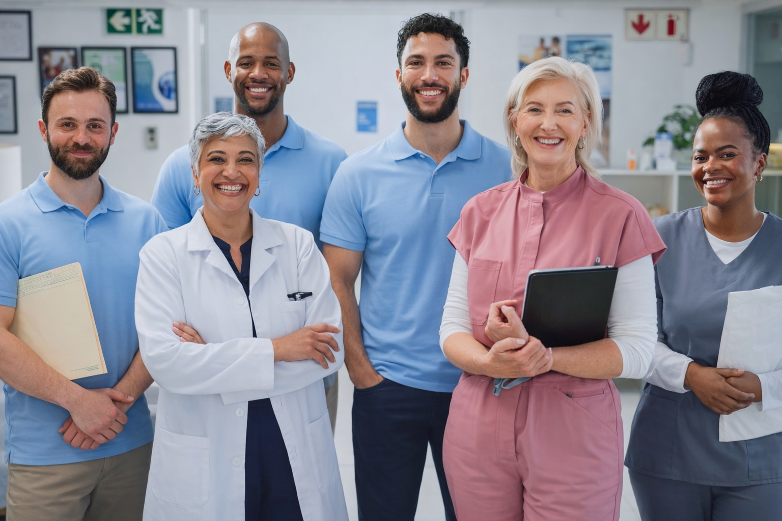 Medical professionals working together